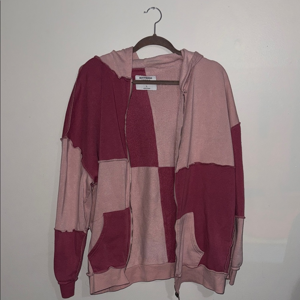 Patchwork Pink Zip Up